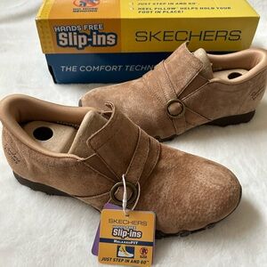 Skechers Tan Slip ins Bikers Lite Leather Shootie